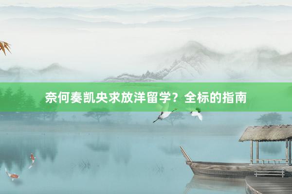 奈何奏凯央求放洋留学？全标的指南